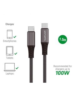 4SMARTS USB-C to USB-C Cable PremiumCord Black 1.5m