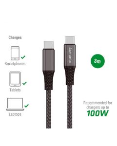 4SMARTS USB-C to USB-C Cable PremiumCord Black 3m