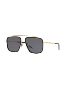 Dolce & Gabbana Mens Squared Black & Gold Polarised Sunglasses 